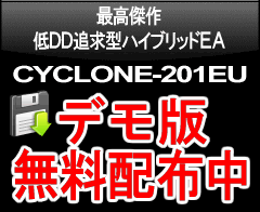低ドローダウン追求型EA「CYCLONE-201EU」(Gemini)デモ版無料配布 